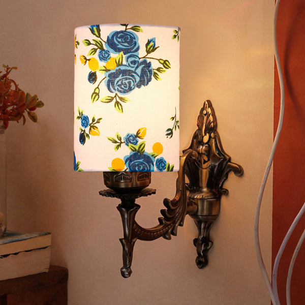 Wall Lamp - Vista Edrel Blue Fleur Cylindrical Wall Lamp