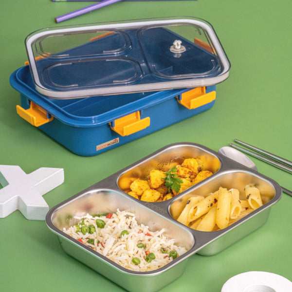 Tiffins & Lunch Box - Vivi Kids Lunch Box with Compartments (Blue) - 750 ML