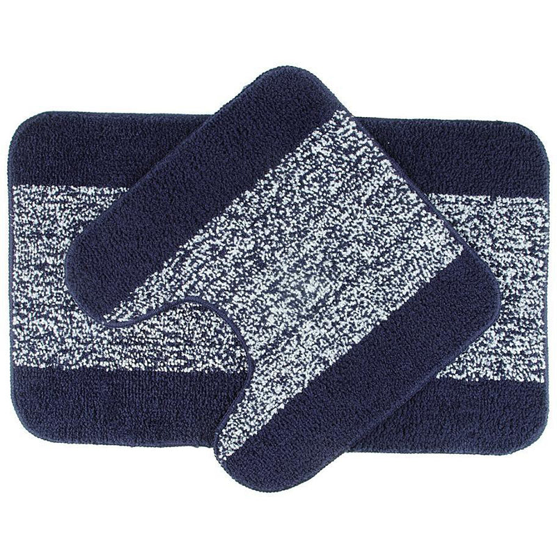 Buy Marvis Anti Skid Bath Mat & Contour Mat (Blue)- Two Piece Set Bath Mats from Vaaree