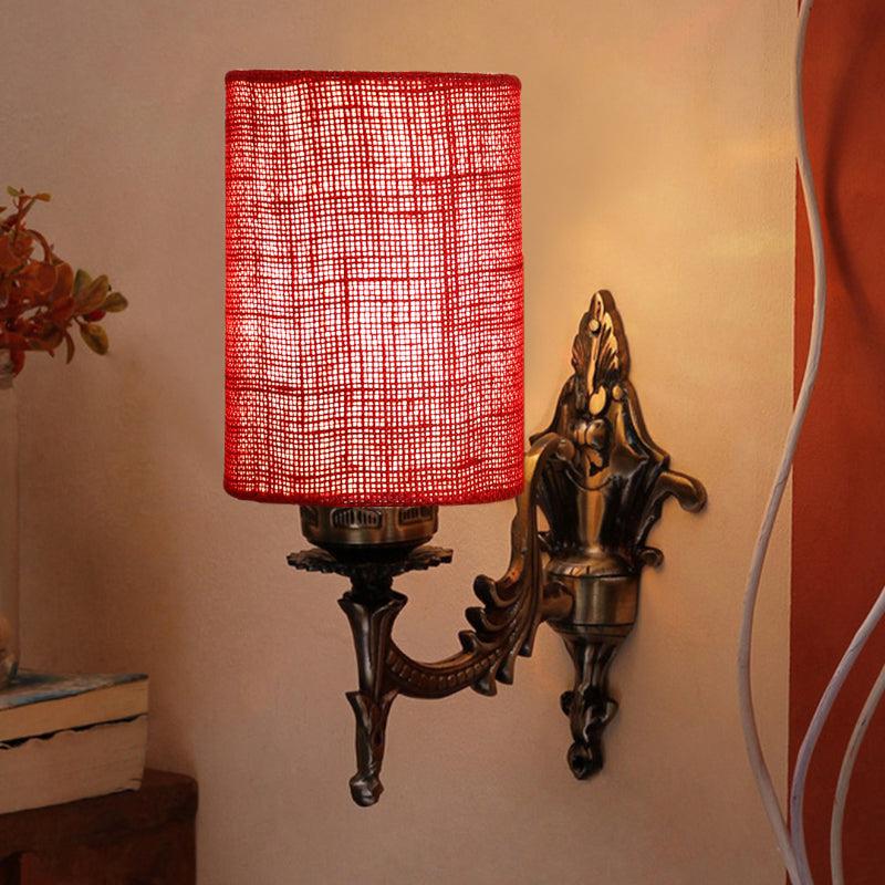 Buy Vista Edrel Cylindrical Wall Lamp - Maroon Wall Lamp from Vaaree