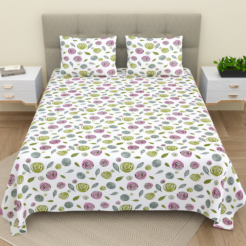 Buy Minerva Floral Bedsheet - Dark Grey Bedsheets from Vaaree