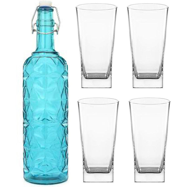 Buy Harlan 1000 ML Water Bottle With 350 ML Glass - Five Piece Set Bottle from Vaaree