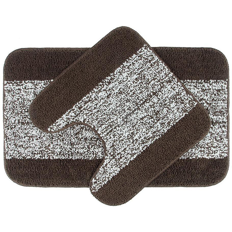 Buy Marvis Anti Skid Bath Mat & Contour Mat (Brown)- Two Piece Set Bath Mats from Vaaree