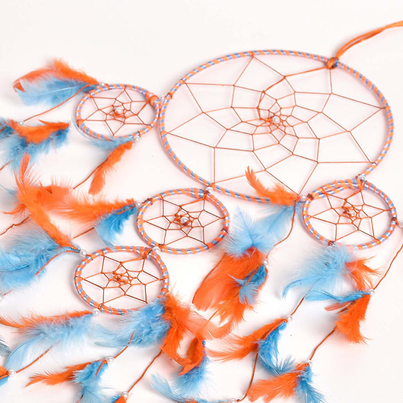 Windchimes & Dreamcatchers - Zen Energy Dreamcatcher - Orange & Light Blue
