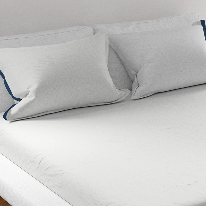 Buy Solid Bliss Sateen Solid Bedsheet - Icy White Bedsheets from Vaaree