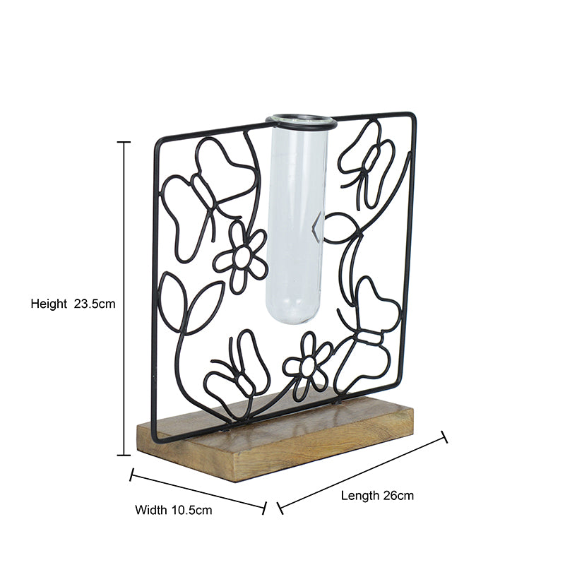 Vase - Floro Bask Test Tube Planter - Black