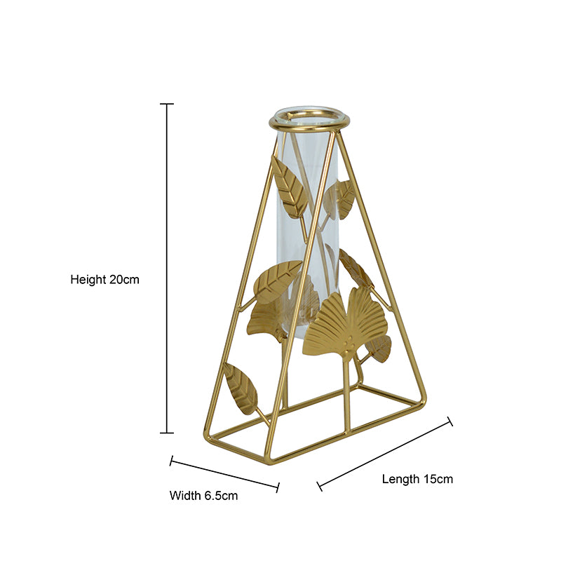 Vase - Gardenia Test Tube Planter - Gold