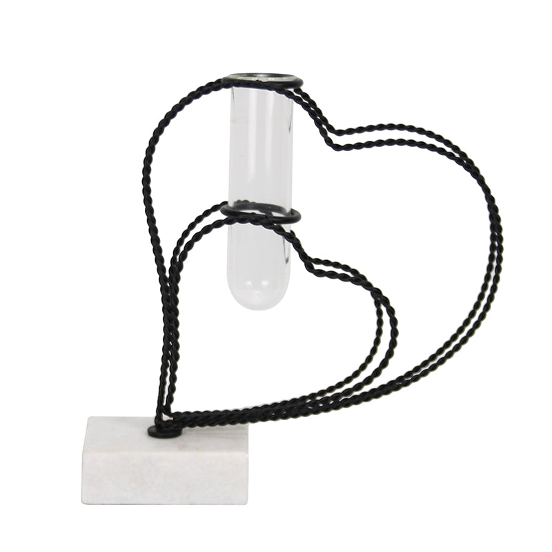 Vase - Crossed Hearts Planter - Black