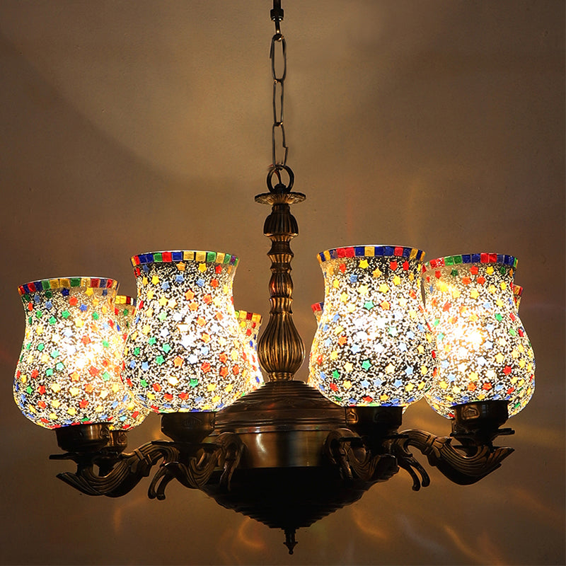 Ceiling Lamp - Ekta Vilona Mosaic Golden Antique Chandelier