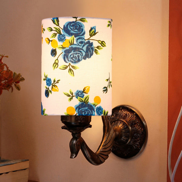 Wall Lamp - Amro Retro Blue Fleur Cylindrical Wall Lamp