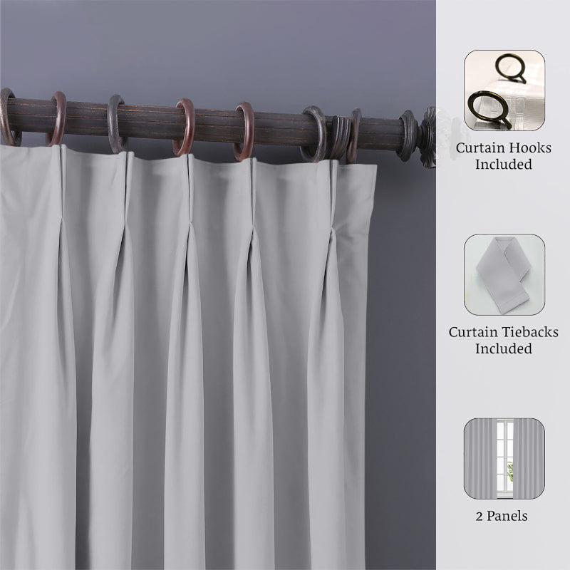 Buy Imora Double Pinch Pleat Short Width Curtain - Silver Curtains from Vaaree