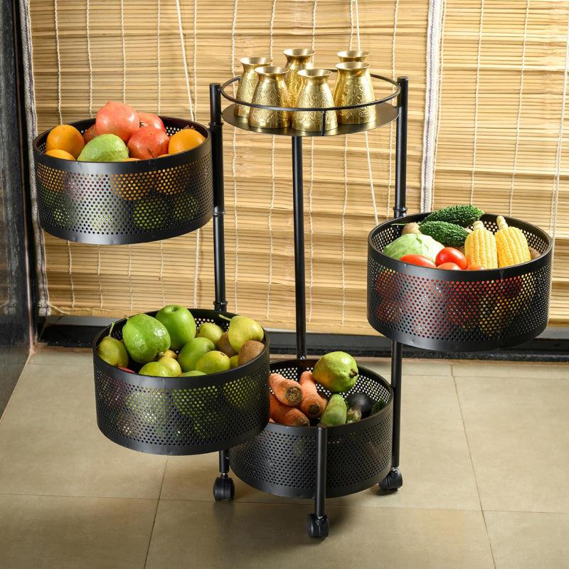 Buy Meso Quadruple Layer Storage Rack With Wheels Racks from Vaaree