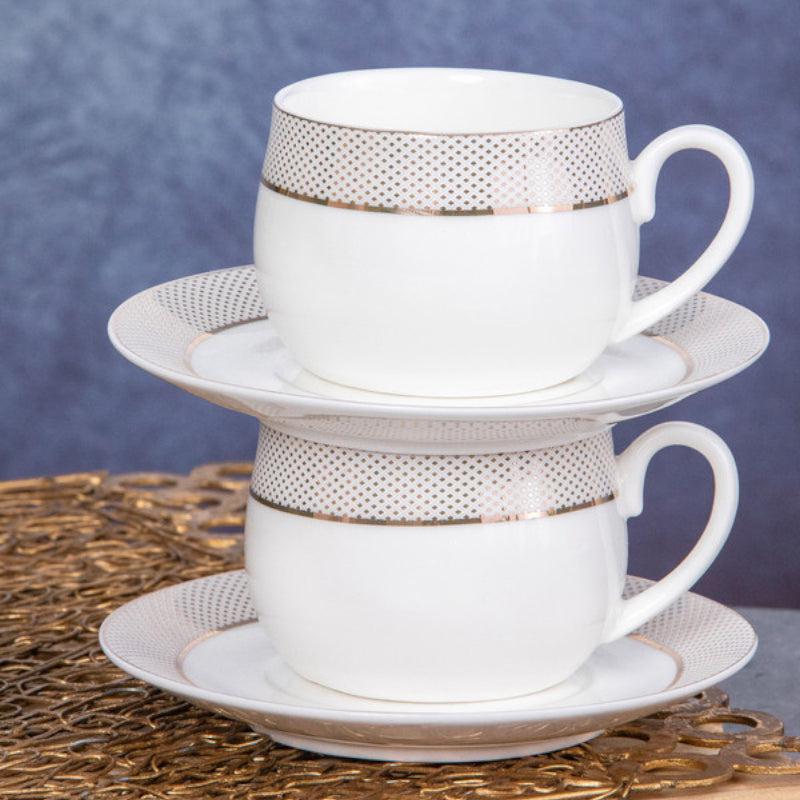 Buy Nimra Goldline Cup & Saucer (160 ML) - Twelve Piece Set Tea Cup & Saucer from Vaaree