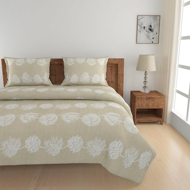 Buy Luna Floral Bedding Set - Beige Bedding Set from Vaaree