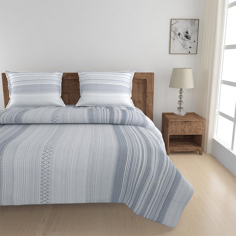 Buy Twila Striped Bedding Set - Grey Bedding Set from Vaaree