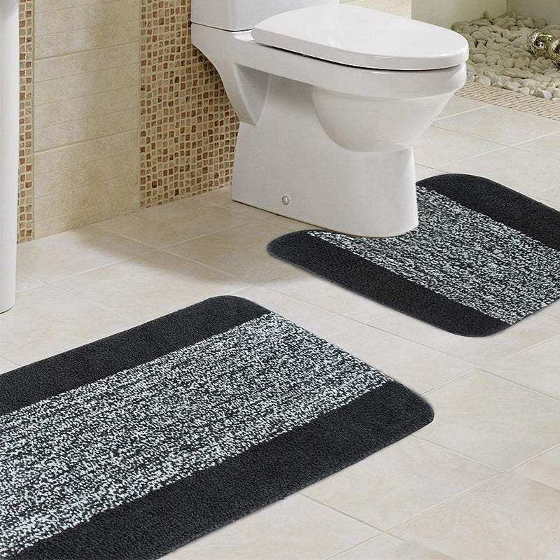 Buy Marvis Anti Skid Bath Mat & Contour Mat (Grey)- Two Piece Set Bath Mats from Vaaree