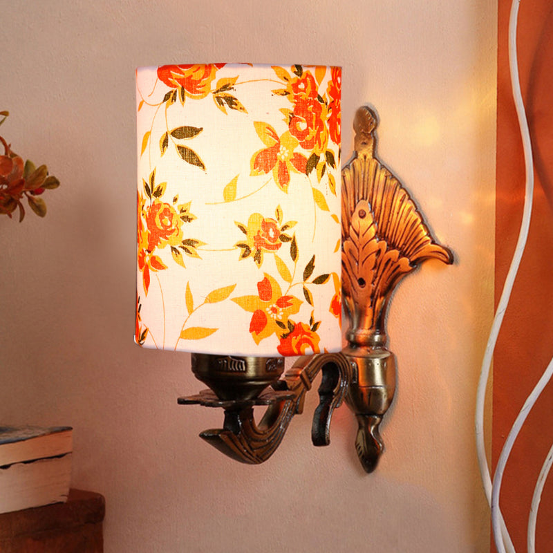 Wall Lamp - Magda Masique Ibis Flora Cylindrical Wall Lamp