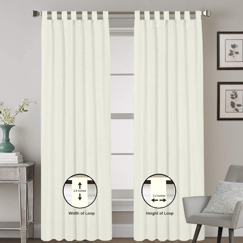 Buy Esme Tab Top Medium Width Curtain - Ivory Curtains from Vaaree