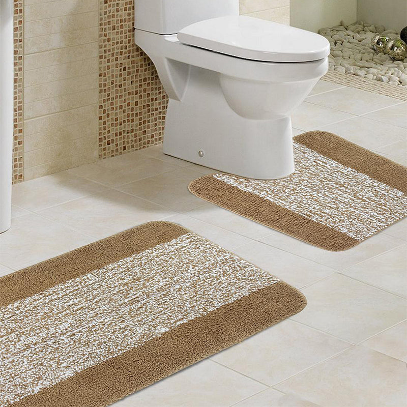 Buy Marvis Anti Skid Bath Mat & Contour Mat (Beige) - Two Piece Set Bath Mats from Vaaree