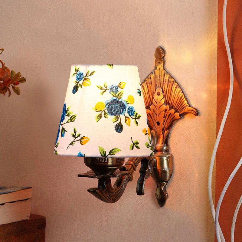 Buy Magda Masique Blue Fleur Conical Wall Lamp Wall Lamp from Vaaree