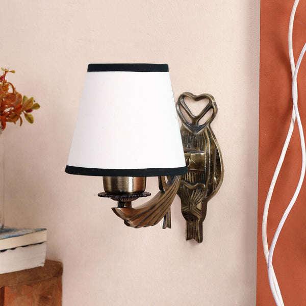 Buy Love Gleam Atva Conical Wall Lamp - White & Black Wall Lamp from Vaaree