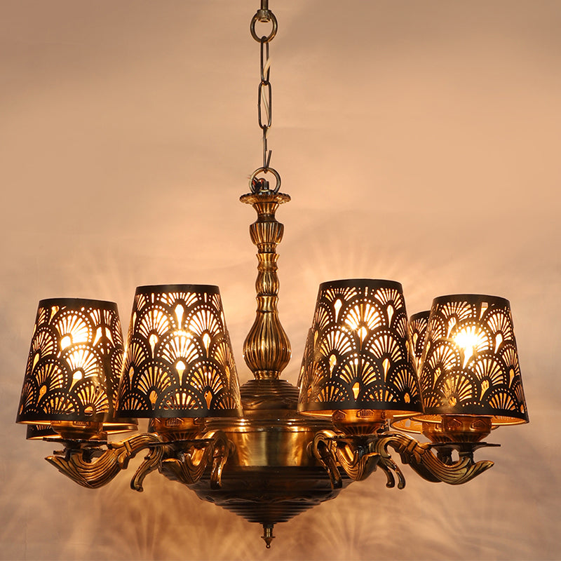 Ceiling Lamp - Ethnic Noma Etched Vilona Chandelier