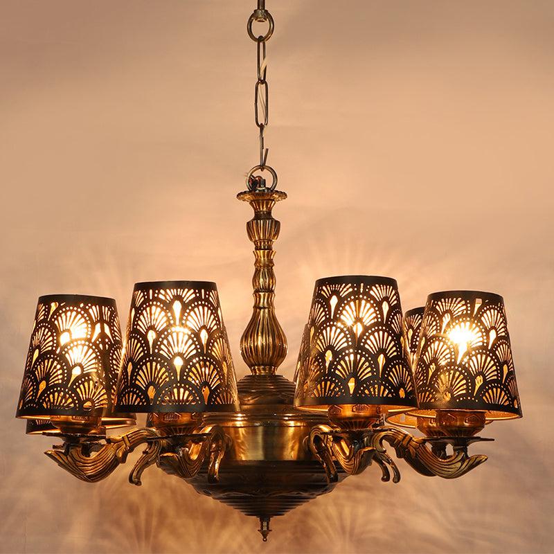 Buy Ethnic Noma Etched Vilona Chandelier Ceiling Lamp from Vaaree