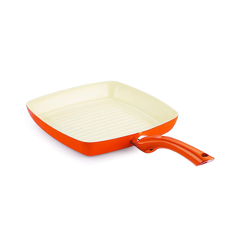 Buy Nirlon Orange Grill Pan - 1500 ML/9 Inches Grill Pan from Vaaree