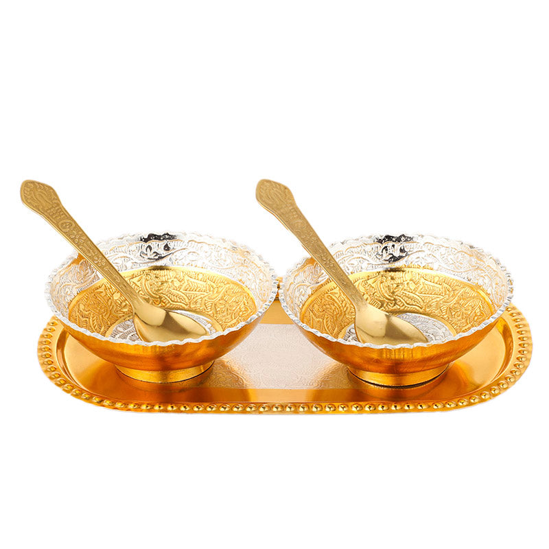 Bowl - Nandini Bowl With Spoon & Tray (100 ML) - Set Of Five