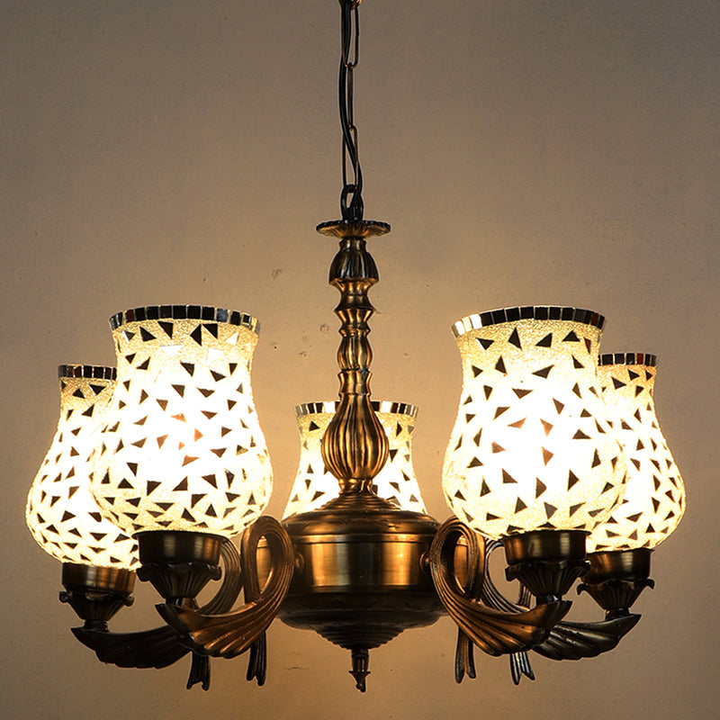 Ceiling Lamp - Asta Vistara Mosaic Golden Antique Chandelier