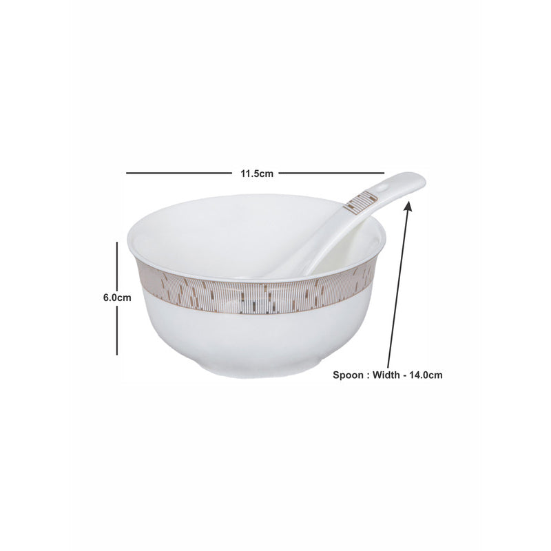 Bowl - Calypo Serving Bowl With Spoon (280 ML) - Twelve Piece Set