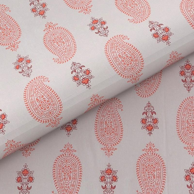 Buy Velma Ethnic Bedsheet - White & Red Bedsheets from Vaaree