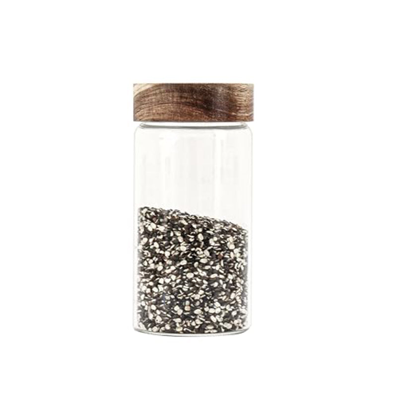 Jar - Ethel Storage Jar With Wooden Screw Lid (550 ML) - Set Of Two