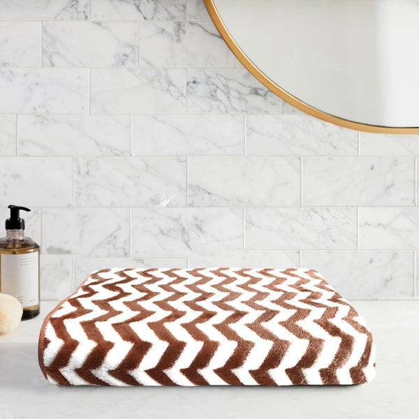 Buy Mervo Stripe Bath Towel - Brown Bath Towels from Vaaree