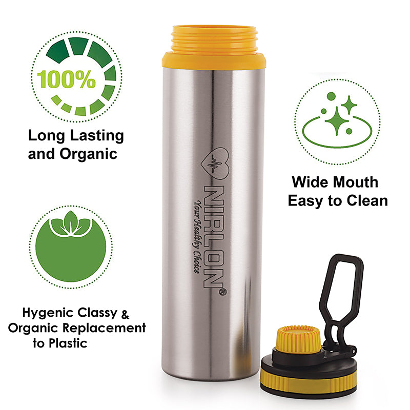 Buy Solene Stainless Steel Water Bottle (Yellow) - 900 ML Bottle from Vaaree