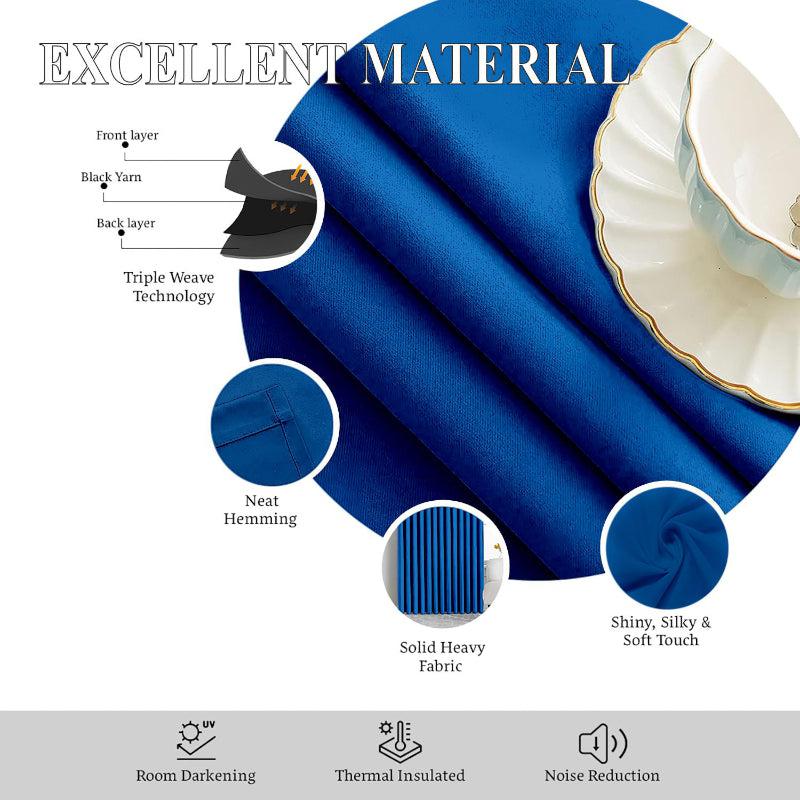 Buy Imora Double Pinch Pleat Medium Width Curtain - Royal Blue Curtains from Vaaree