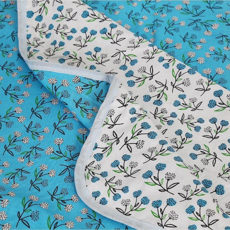 Buy Zinnia Floral Reversible Dohar - Blue Dohars from Vaaree