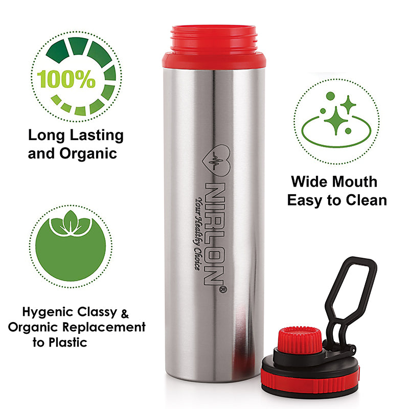 Buy Solene Stainless Steel Water Bottle (Red) - 900 ML Bottle from Vaaree