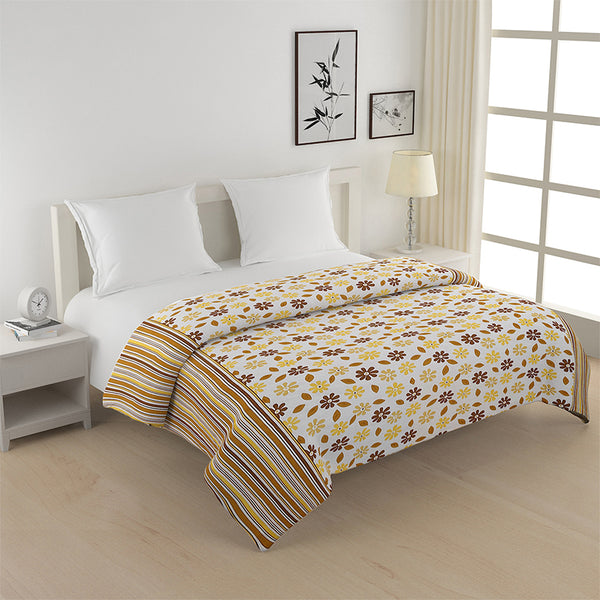 Smera Floral Comforter - Brown & Yellow