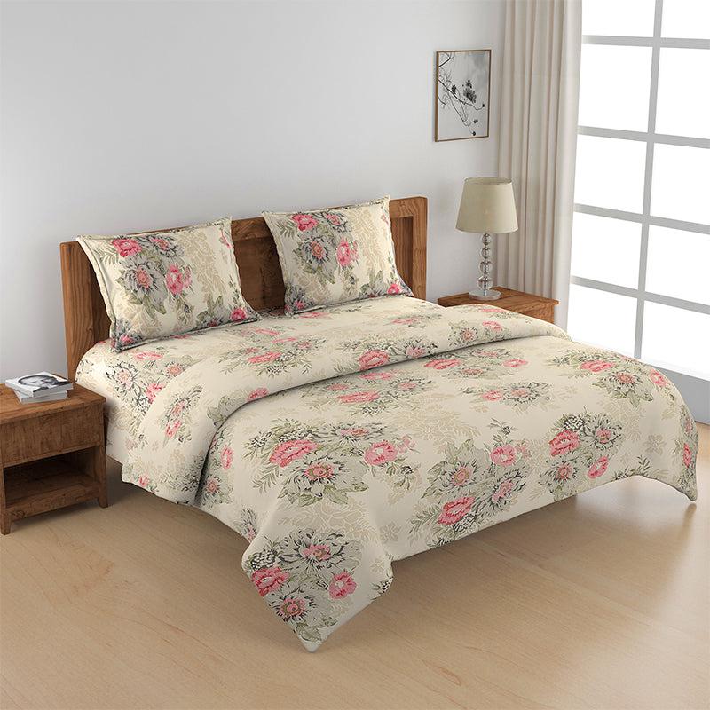 Buy Cream Cast Floral Bedding Set Bedding Set from Vaaree