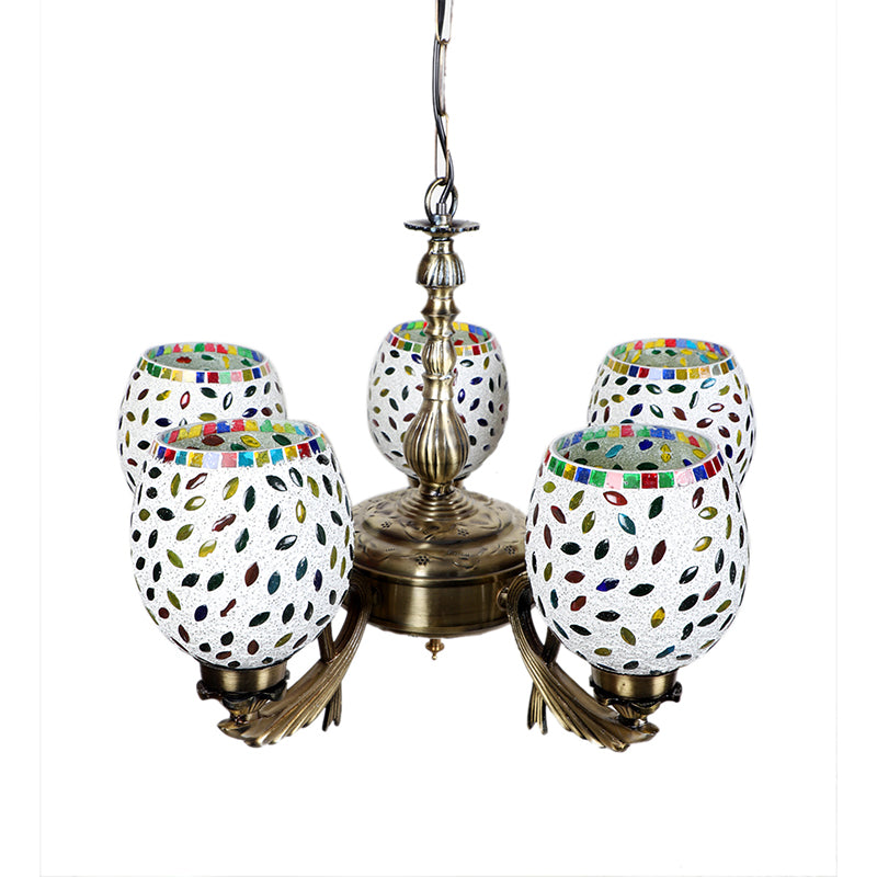 Ceiling Lamp - Nira Vistara Mosaic Golden Antique Chandelier