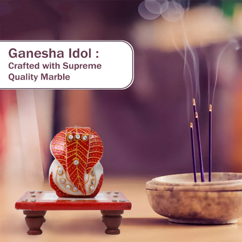 Buy Red Vigneshwara Marble Idol Idols & Sets from Vaaree