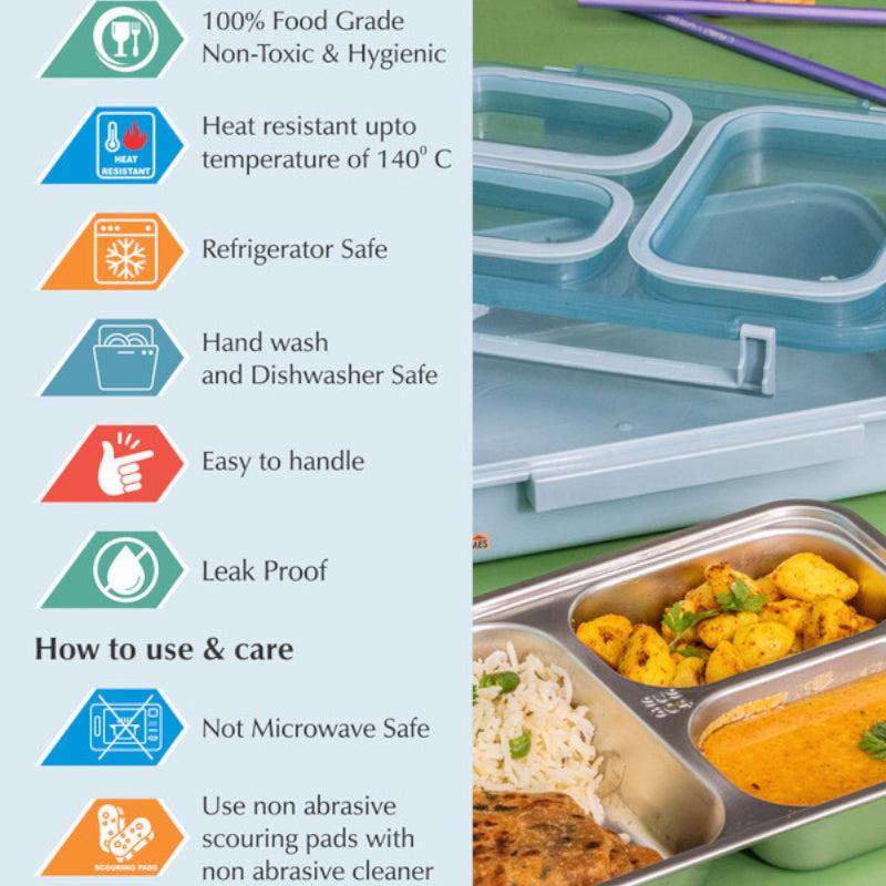 Buy Miso Kids Leakproof Lunch Box with Compartments (Light Blue) - 850 ML Tiffins & Lunch Box from Vaaree