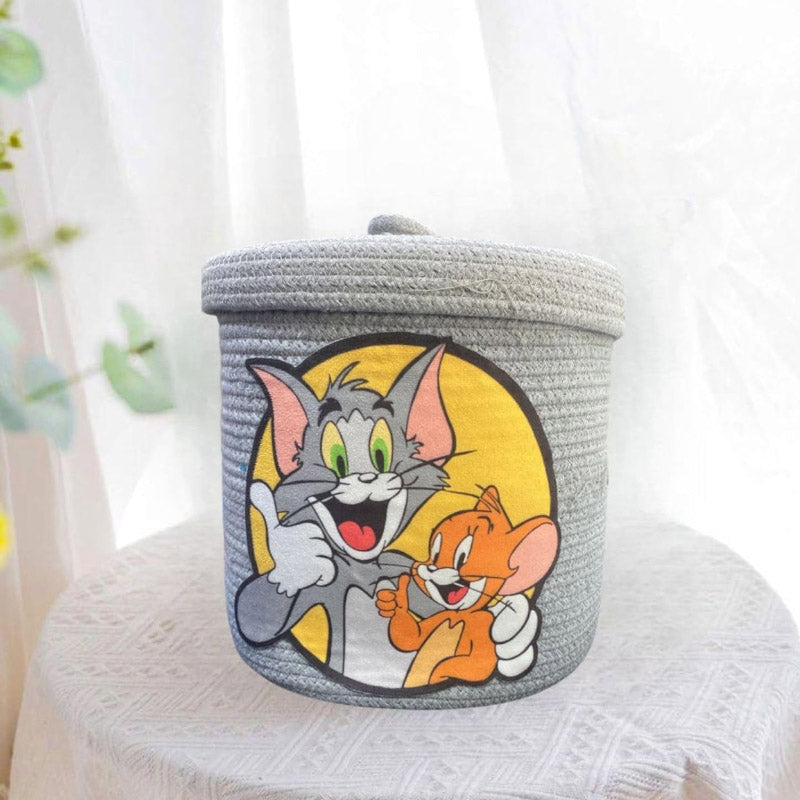 Buy Tom & Jerry Natural Fiber Kids Storage Basket Storage Basket from Vaaree