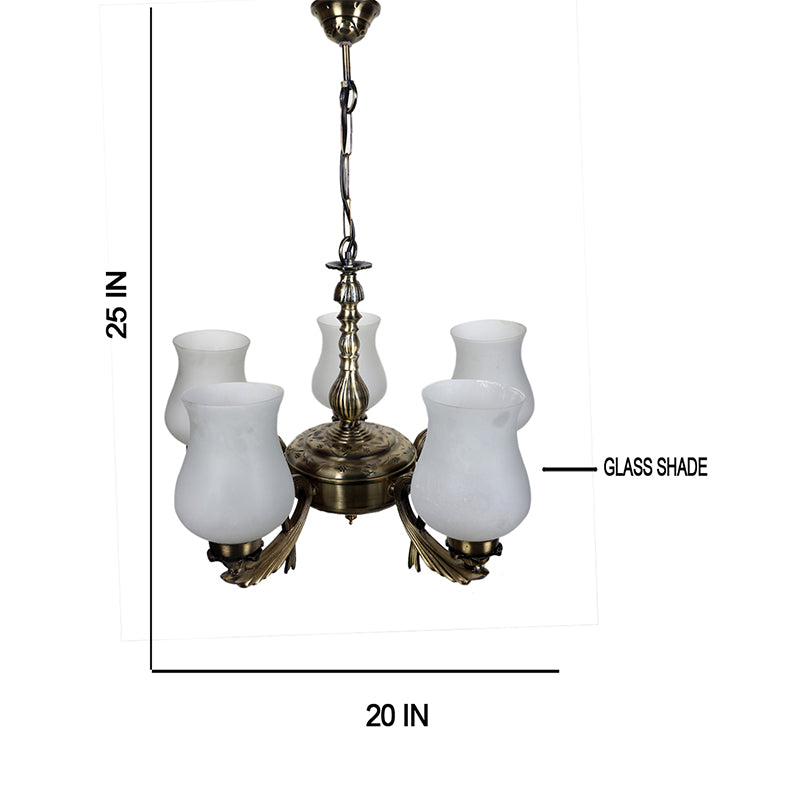 Ceiling Lamp - Milky Vistara Mosaic Golden Antique Chandelier