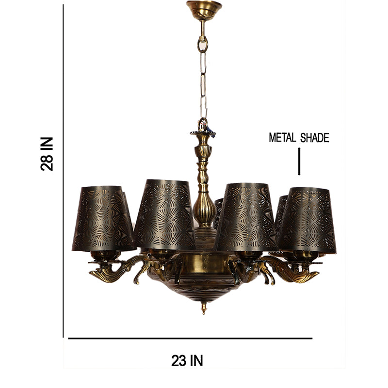 Buy Chromo Etched Vilona Chandelier Ceiling Lamp from Vaaree