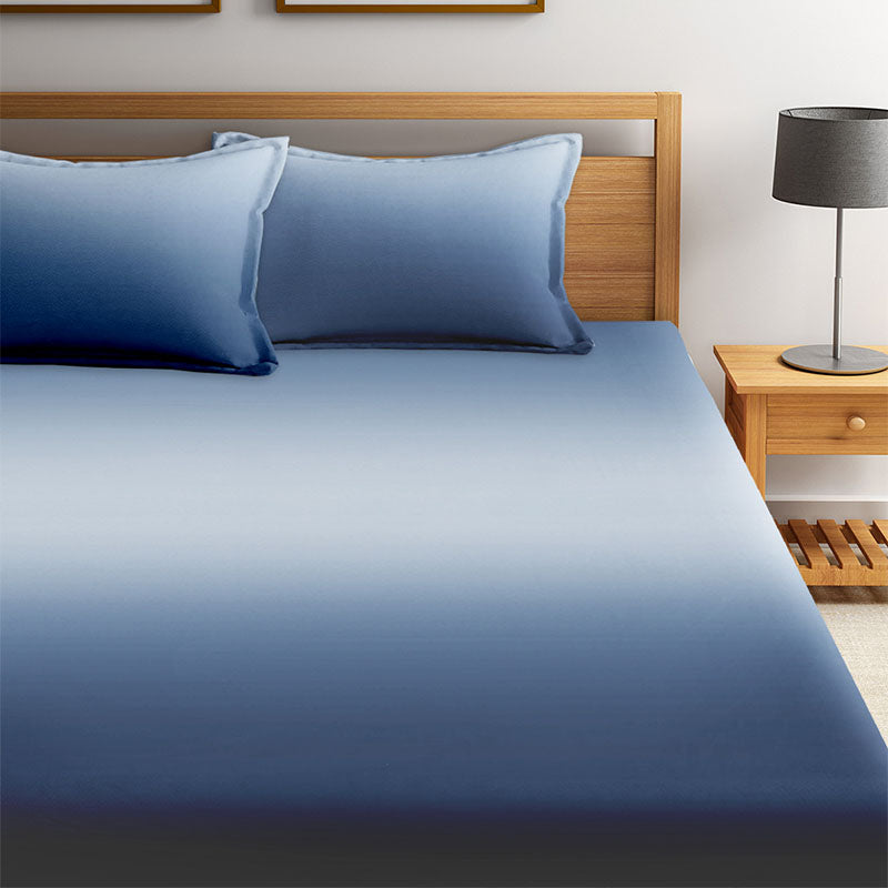 Buy Silas Solid Bedsheet - Blue Bedsheets from Vaaree