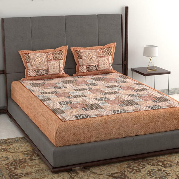 Buy Vale Geomatric Bedsheet - Brown Bedsheets from Vaaree