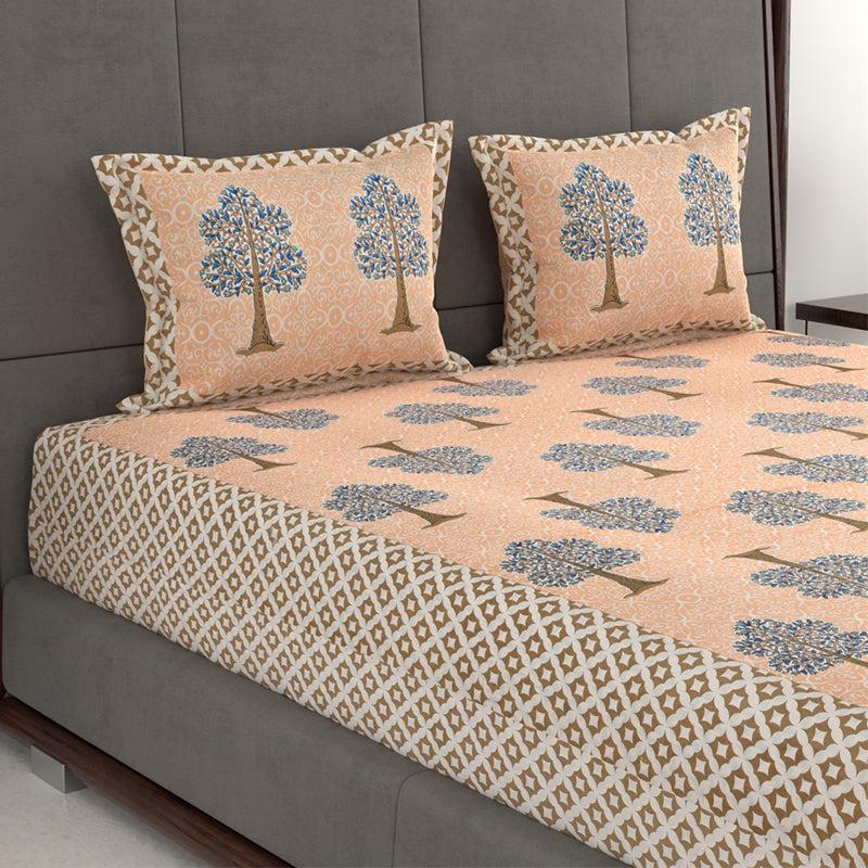 Buy Eryi Ethnic Bedsheet - Peach Bedsheets from Vaaree