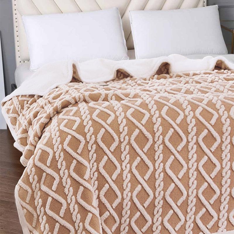 Buy Oriella Geomatric Blanket - Brown Blankets from Vaaree